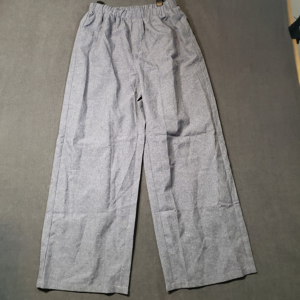 YOZY Wide Leg Pants Womens Size Medium Grey Elastic Waist Flowy Trousers